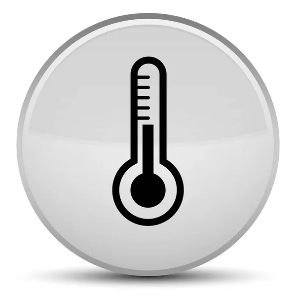 Піктограма термометра спеціальна біла кругла кнопка — стокове фото