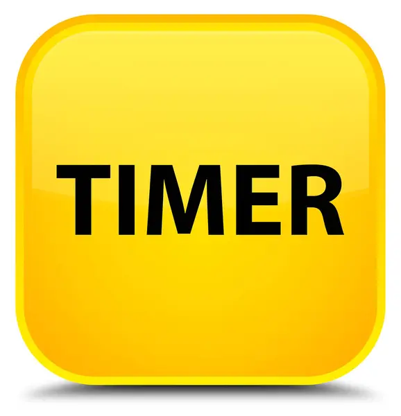 Timer botão quadrado amarelo especial — Fotografia de Stock