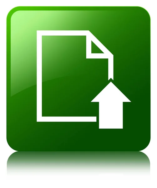 Carregar documento ícone verde botão quadrado — Fotografia de Stock