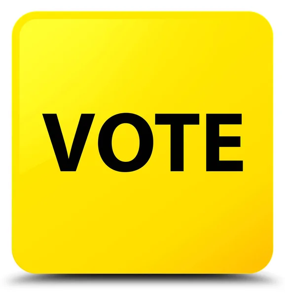 投票黄色方形按钮 — 图库照片