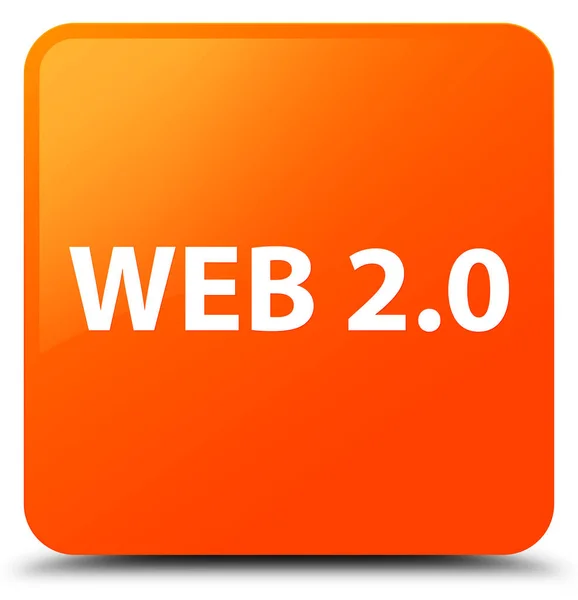 Web 2.0 turuncu kare düğme — Stok fotoğraf