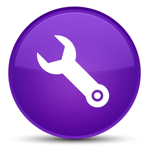 Klucz dynamometryczny ikonę specjalne fioletowy okrągły przycisk — Zdjęcie stockowe