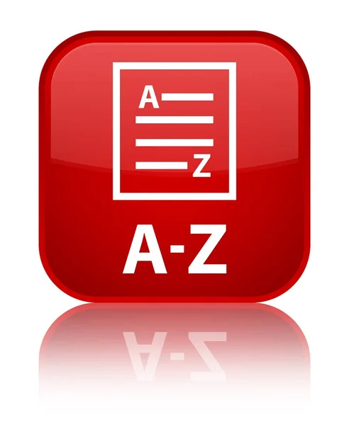 A-Z (icono de la página de lista) botón cuadrado rojo especial — Foto de Stock