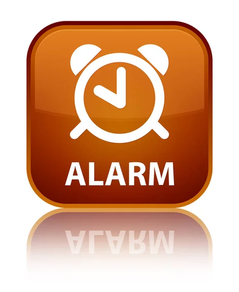 Specjalne brązowy kwadratowy przycisk Alarm — Zdjęcie stockowe
