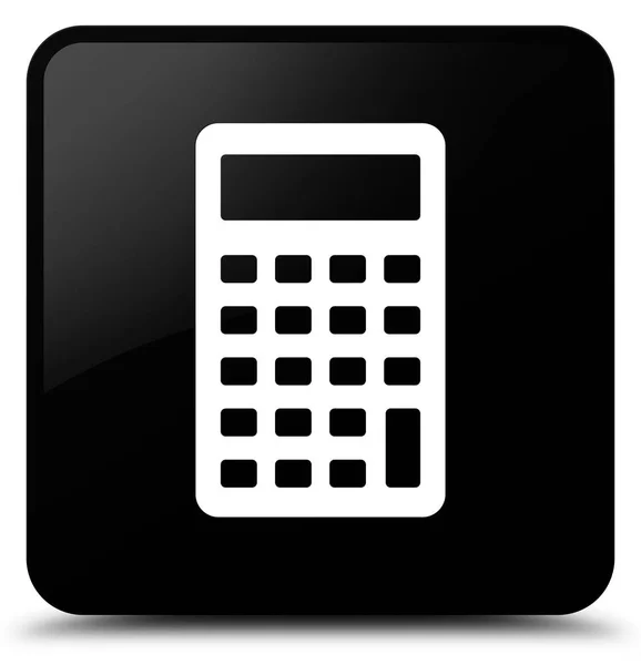 Kalkulator ikony czarny kwadratowy przycisk — Zdjęcie stockowe