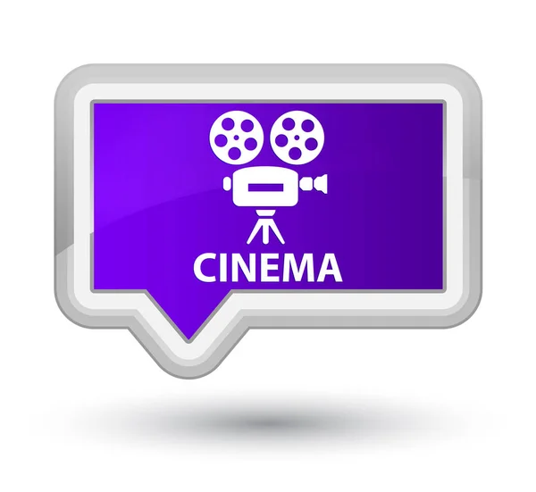 Cinema (ícone de câmera de vídeo) botão de banner roxo principal — Fotografia de Stock