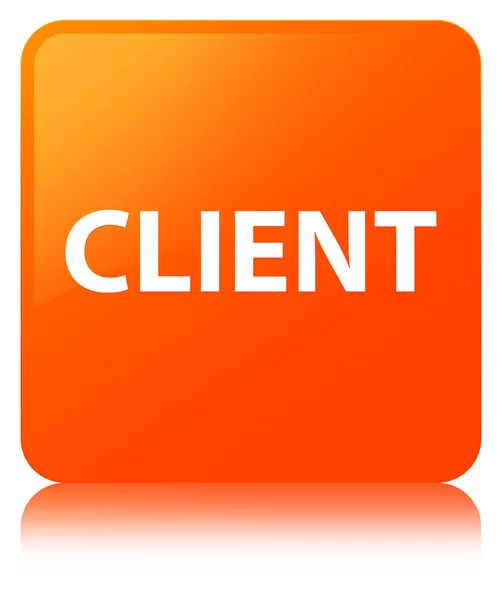 Client orange quadratische Taste — Stockfoto