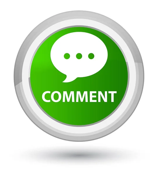 Comment (conversation icon) prime green round button — Stock Photo, Image