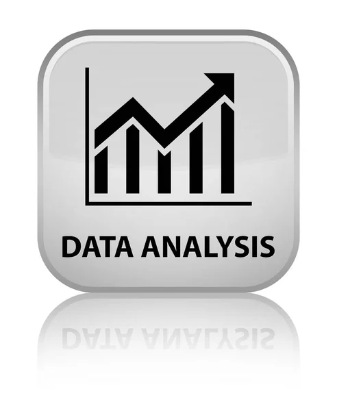 Analisis data (ikon statistik) tombol persegi putih spesial — Stok Foto