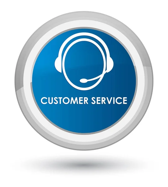 Customer service (customer care icon) prime blue round button — Stock Photo, Image