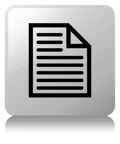 Document pagina pictogram witte vierkante knop — Stockfoto