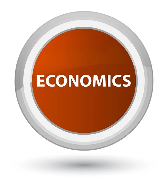 Економіка простий коричневий круглий кнопки — стокове фото
