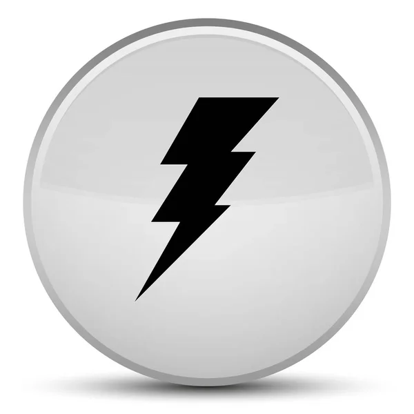 Elektriciteit pictogram speciale witte, ronde knop — Stockfoto