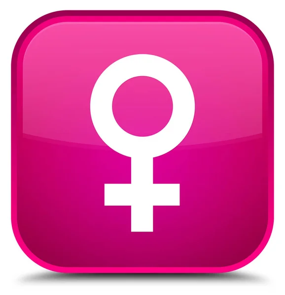 Vrouwelijke teken speciale roze vierkante knoop van het pictogram — Stockfoto