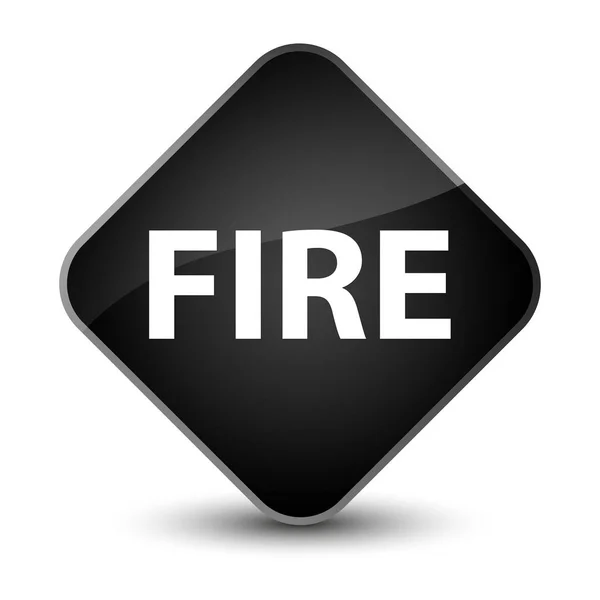 Fire elegant black diamond button — Stock Photo, Image