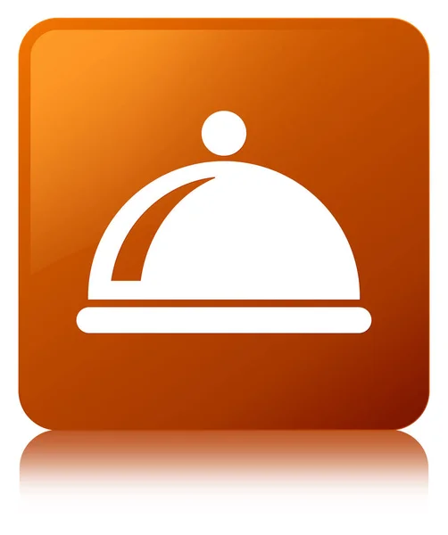 Food dish icon brown square button