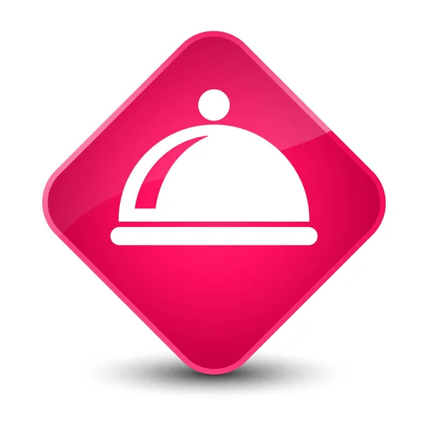 食品料理アイコン エレガントなピンク ダイヤモンド ボタン — ストック写真