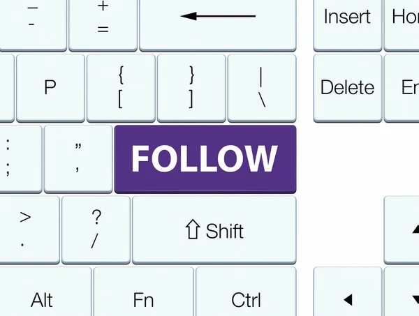 Suivre le bouton clavier violet — Photo