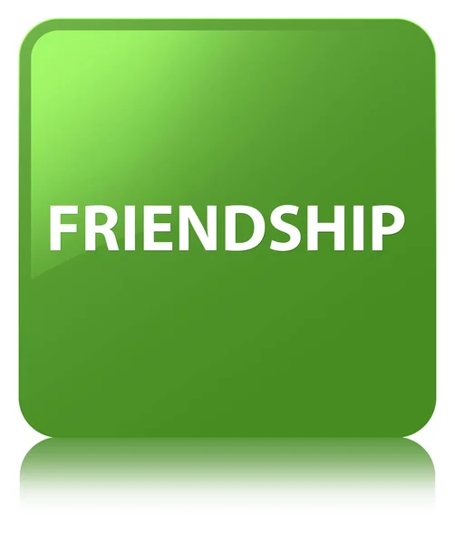 Friendship soft green square button — Stock Photo, Image