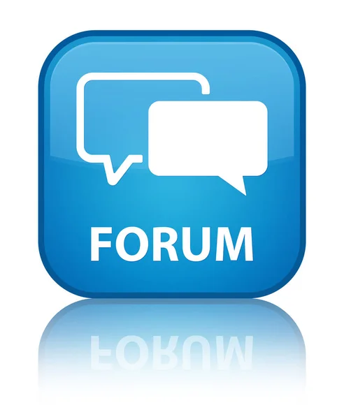 Forum special cyan blue square button — Stock Photo, Image