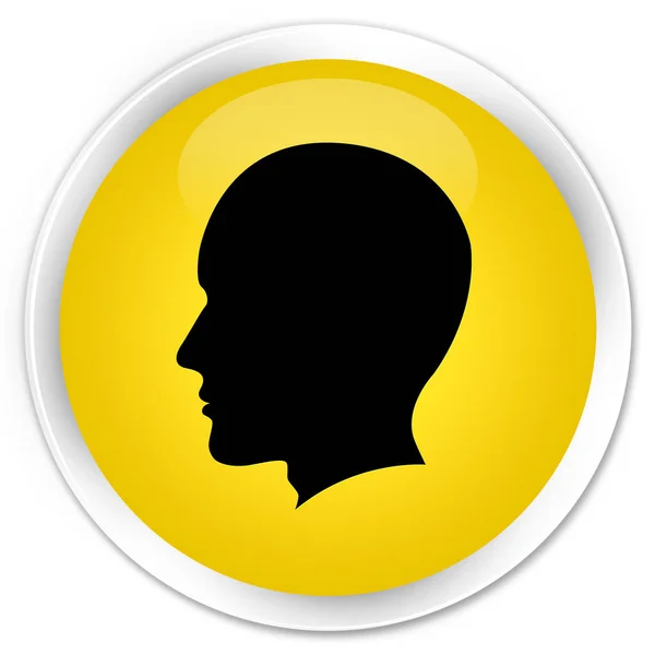 노란 머리 남자 얼굴 아이콘 프리미엄 라운드 버튼 — 스톡 사진