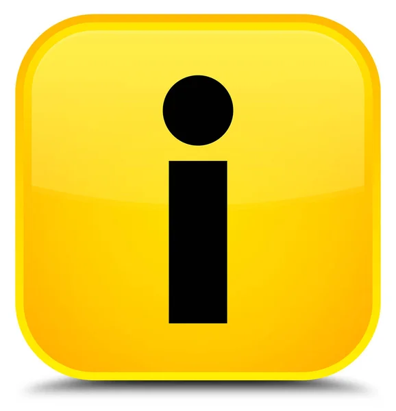 Info icon special yellow square button — Stock Photo, Image