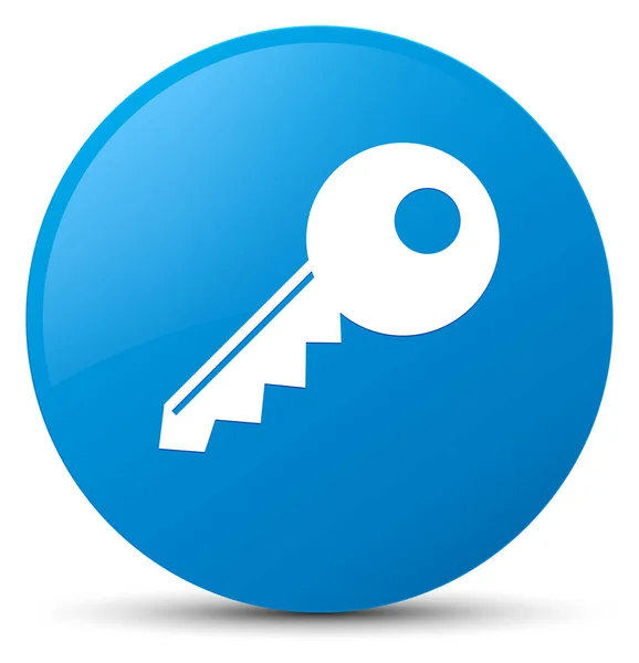 Icono clave cyan azul botón redondo —  Fotos de Stock