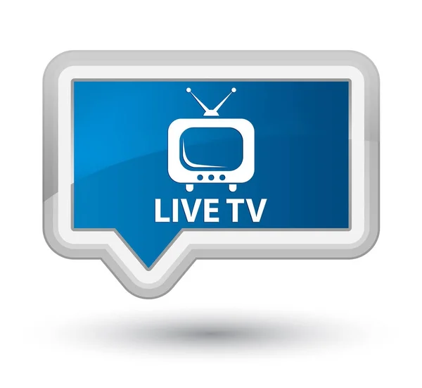 Live-tv eerste blauwe banner-knop — Stockfoto