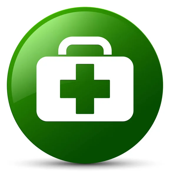 Medical bag icon green round button — Stock Photo, Image