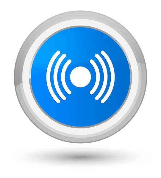 Ikon sinyal jaringan prima cyan tombol bulat biru — Stok Foto