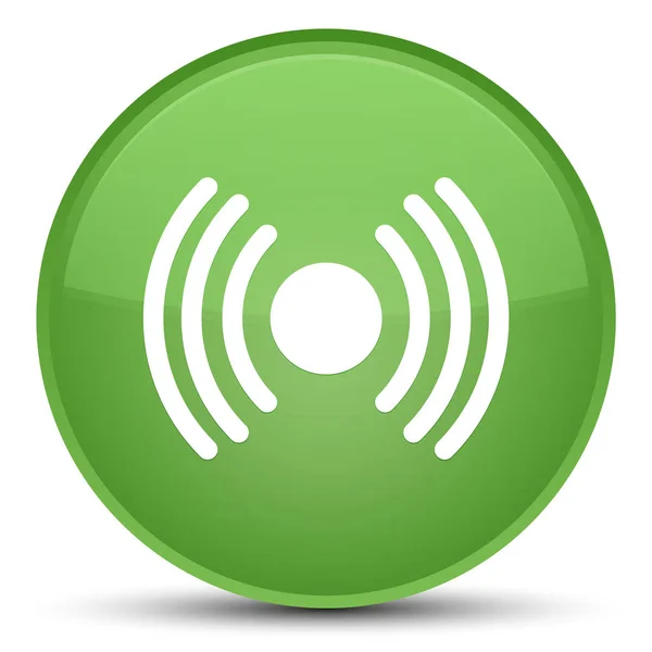 Network signal icon special soft green round button — Stock Photo, Image