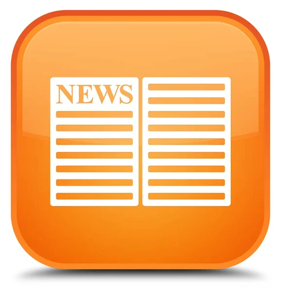 Krant speciale oranje vierkante knoop van het pictogram — Stockfoto