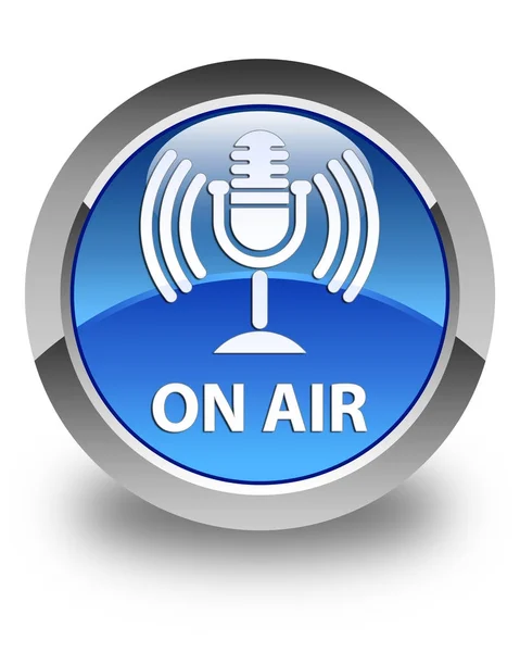 On air (mic icon) glossy blue round button