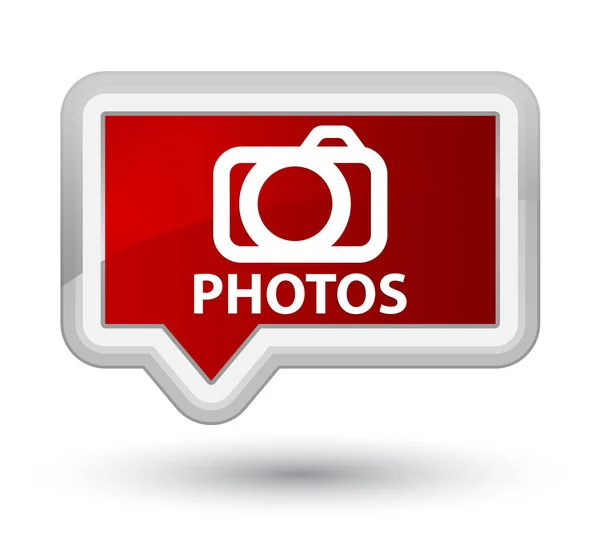 写真 (カメラのアイコン) プライム赤いバナー ボタン — ストック写真