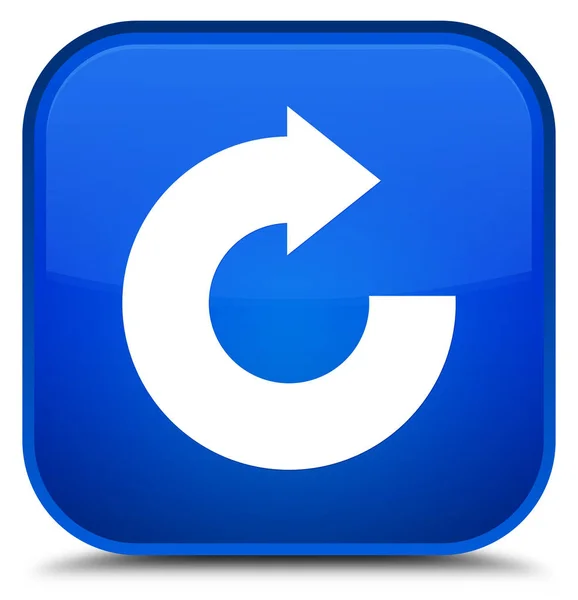 응답 화살표 아이콘 특별 한 파란색 사각형 버튼 — 스톡 사진