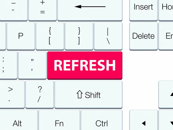 Atualizar botão de teclado rosa — Fotografia de Stock