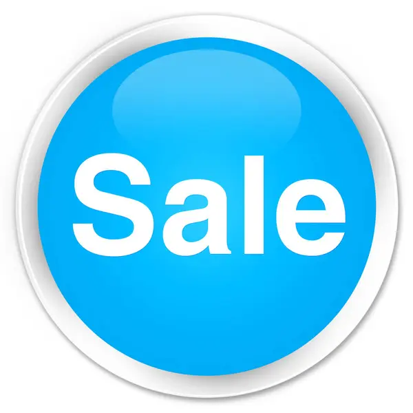 Försäljning premium cyan blå runda knappen — Stockfoto
