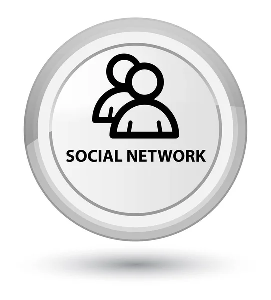 Social network (icona del gruppo) primo pulsante rotondo bianco — Foto Stock