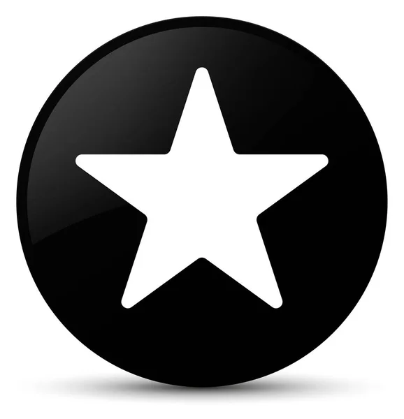 Star icon black round button — Stock Photo, Image