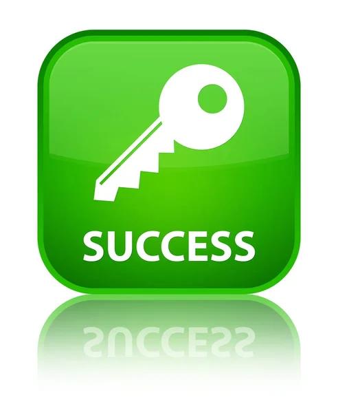 Erfolg (Schlüsselsymbol) spezielle grüne quadratische Taste — Stockfoto