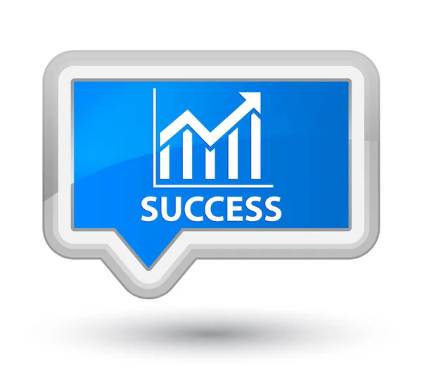 Succes (statistieken pictogram) eerste cyaan blauw banner knop — Stockfoto