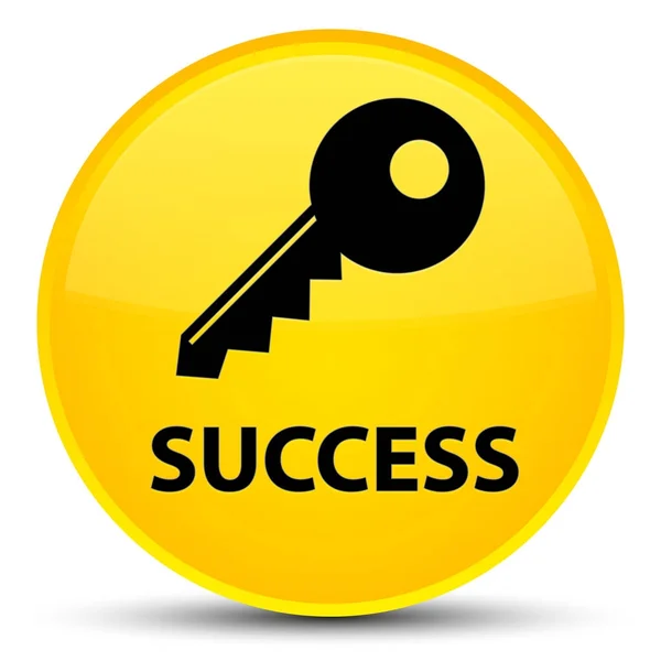 Éxito (icono clave) botón redondo amarillo especial —  Fotos de Stock