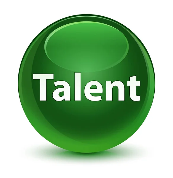 Talent glassy soft green round button — Stock Photo, Image