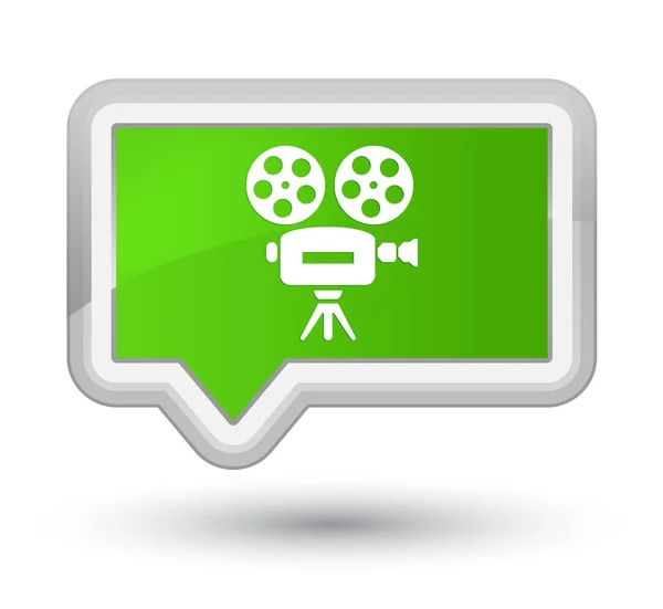 Videó kamera ikon elsődleges puha zöld zászló gomb — Stock Fotó