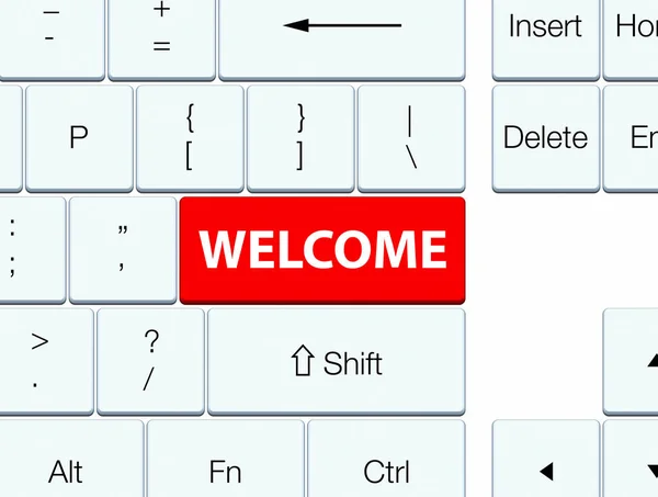 Welcome red keyboard button — Stock Photo, Image