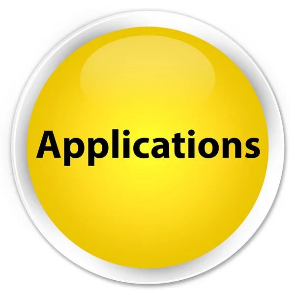 Applications premium yellow round button — Stock Photo, Image
