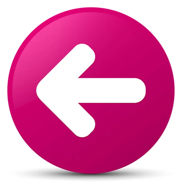 Back arrow icon pink round button — Stock Photo, Image