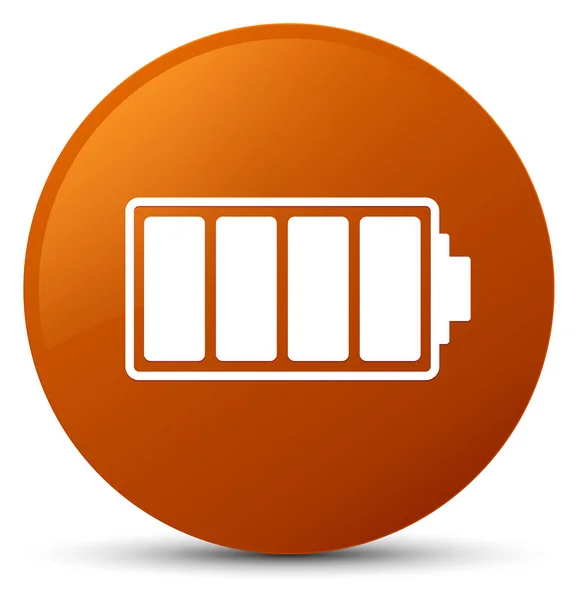 Ikona baterie hnědé kulaté tlačítko — Stock fotografie