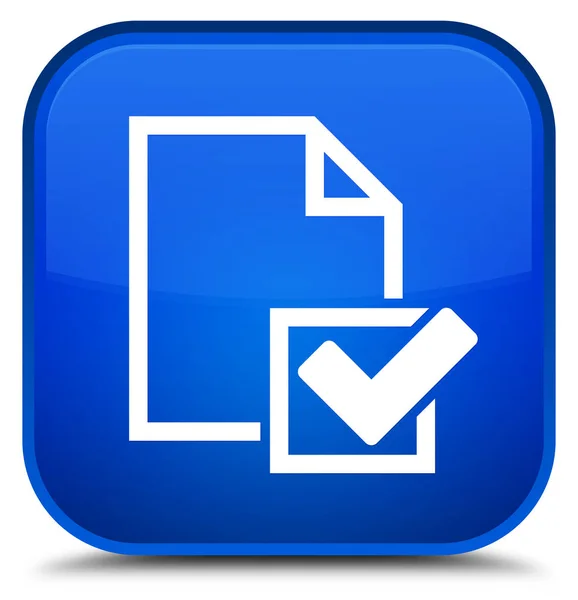 Ícone de lista de verificação botão quadrado azul especial — Fotografia de Stock