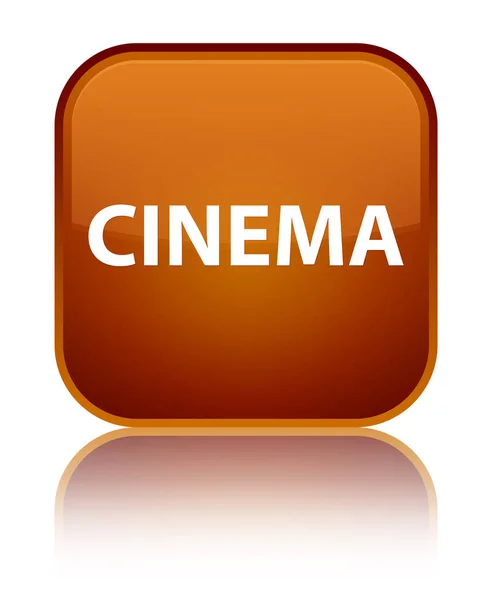 Cinema special brown square button — Stock Photo, Image